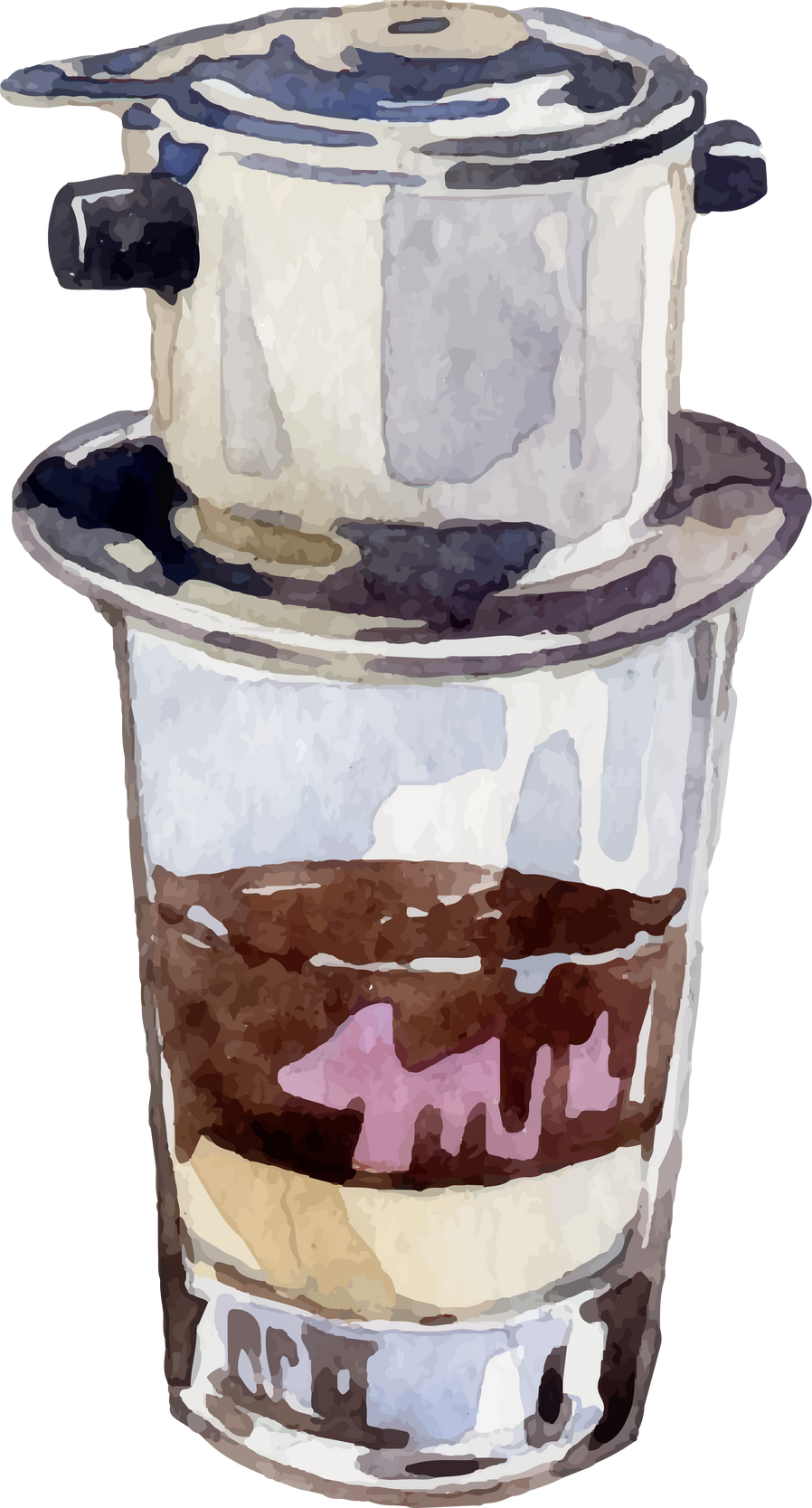 Watercolor Vietnamese Coffee